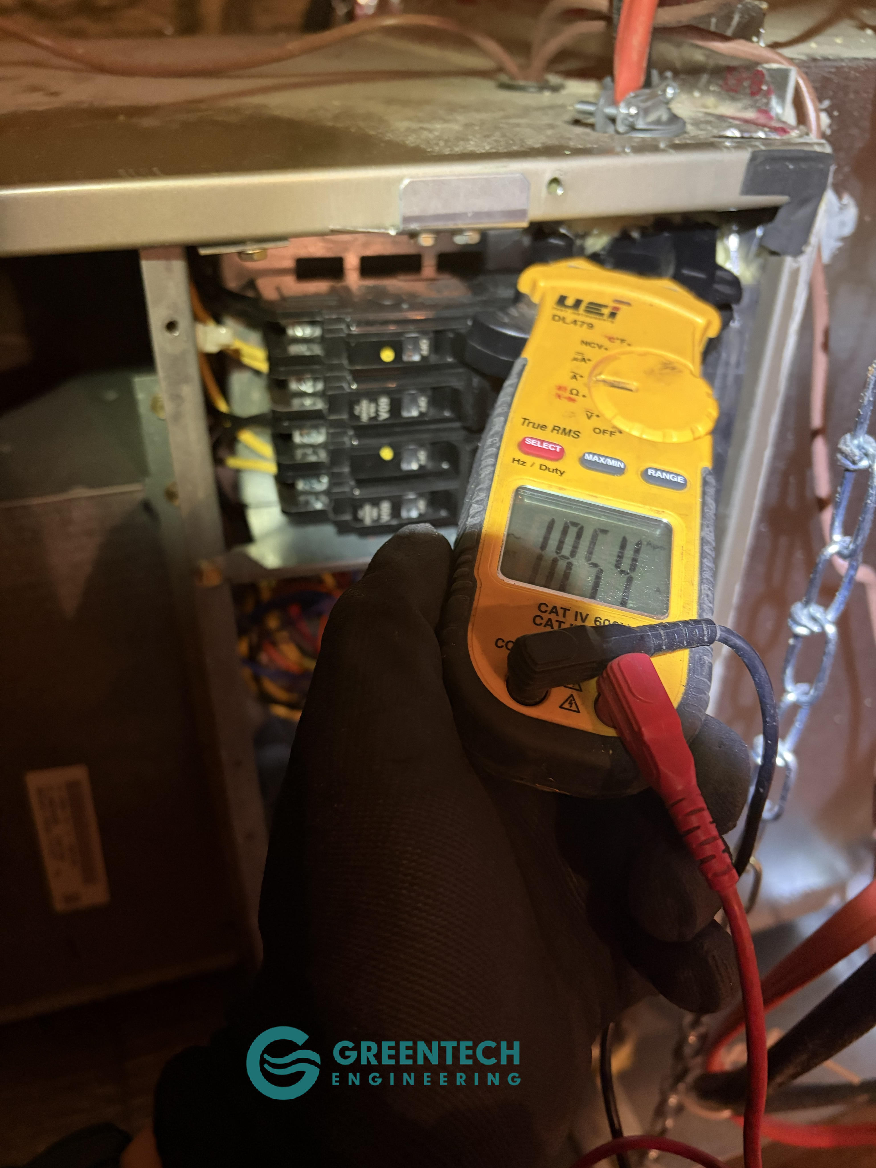 Electric heat strip replacement with amp draw testing in Little Elm TX 75068