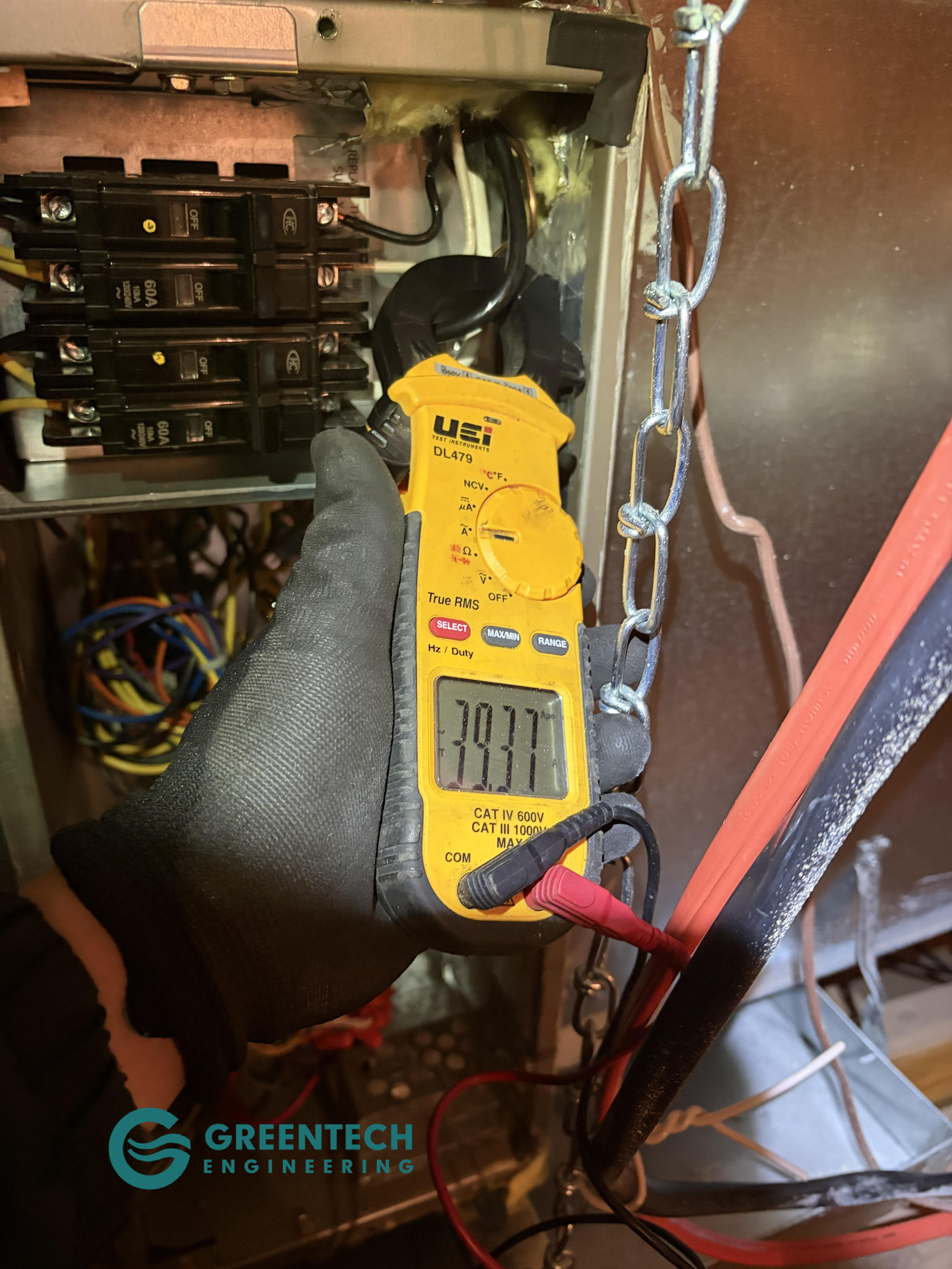 Electric heat strip replacement with amp draw testing in Little Elm TX 75068