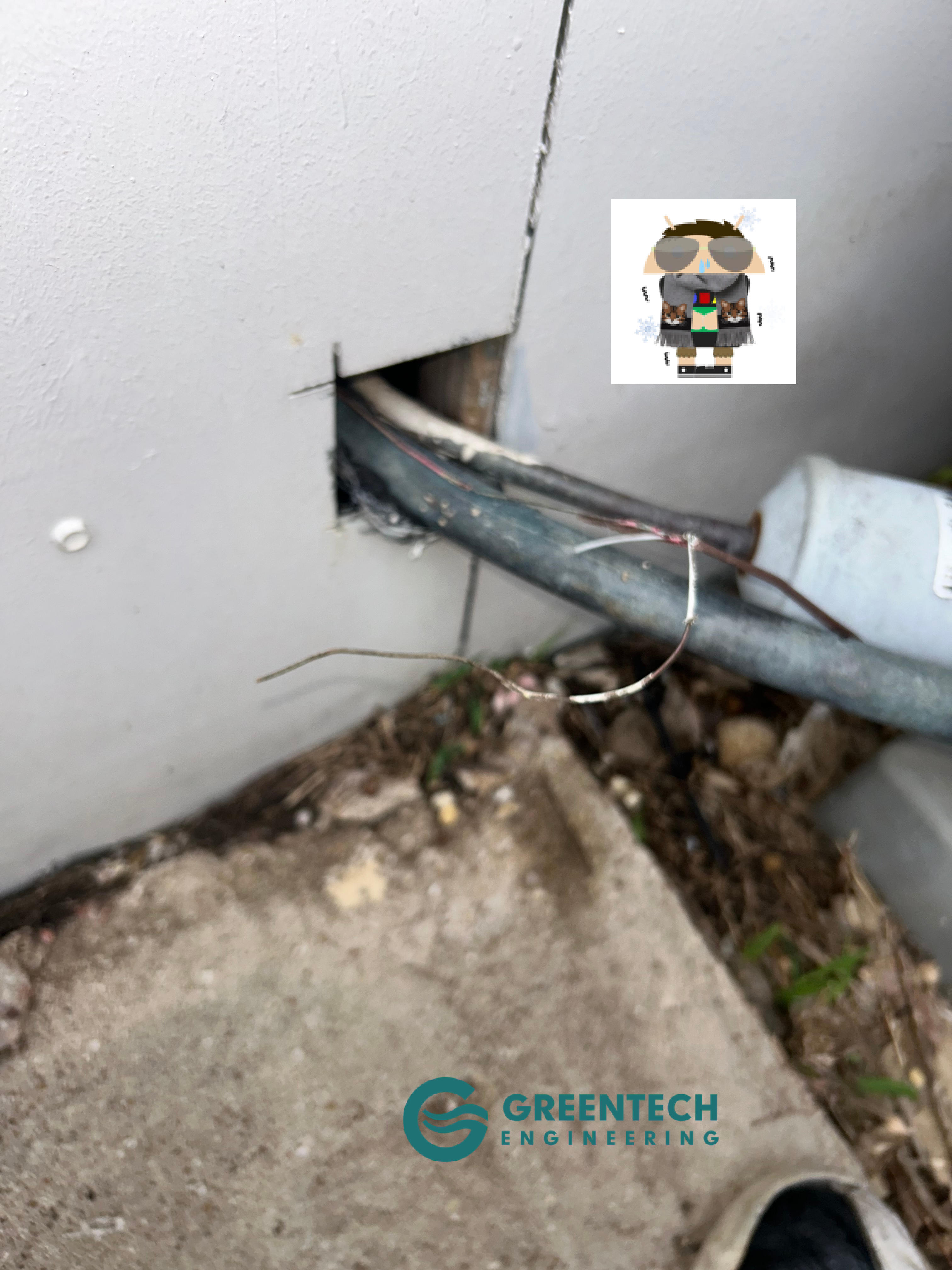 HVAC technician replacing thermostat wire and servicing air conditioner in Grand Prairie TX 75052