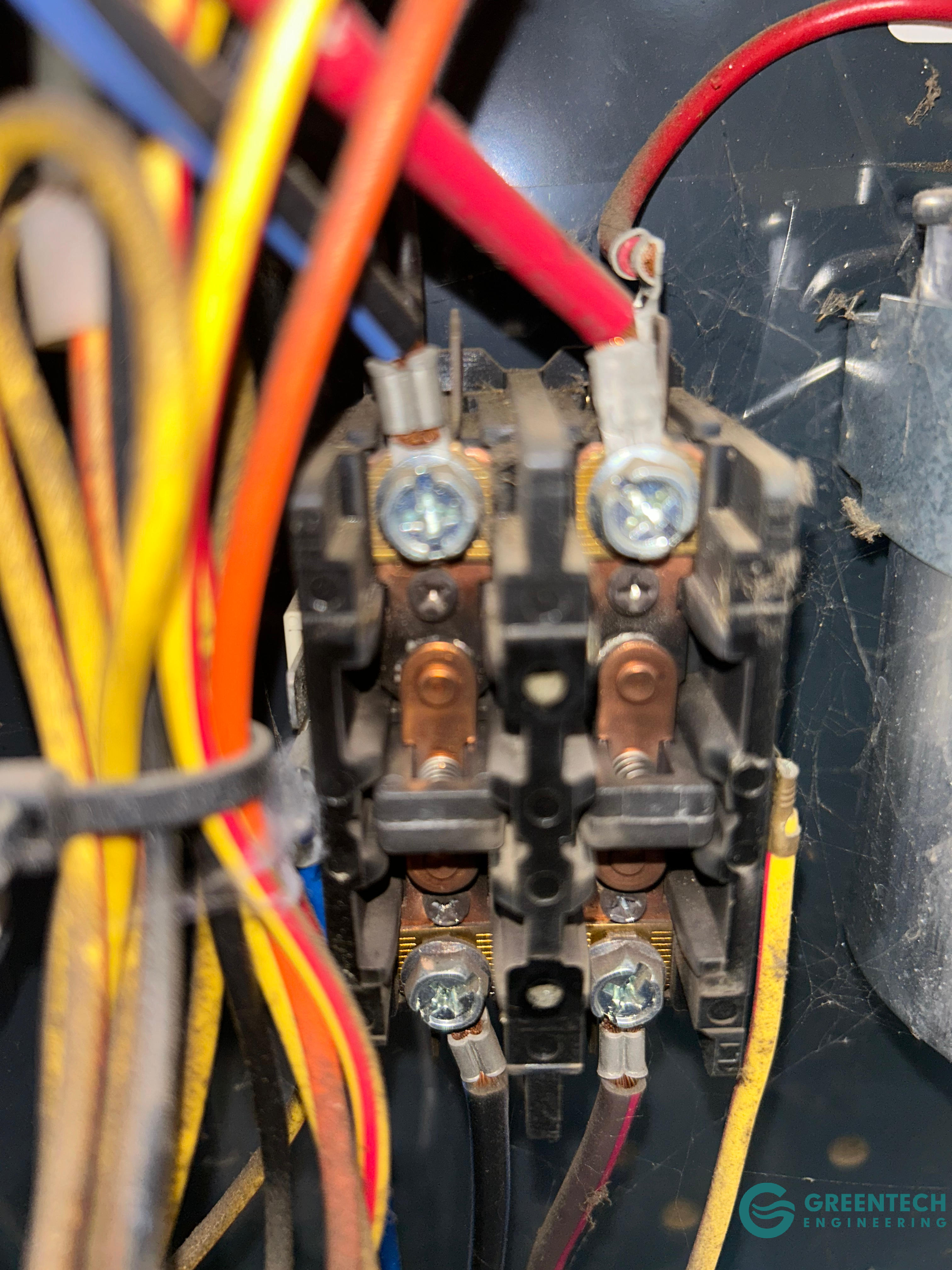 Worn and pitted 2-pole AC contactor causing a system failure, identified during an emergency HVAC repair in Little Elm