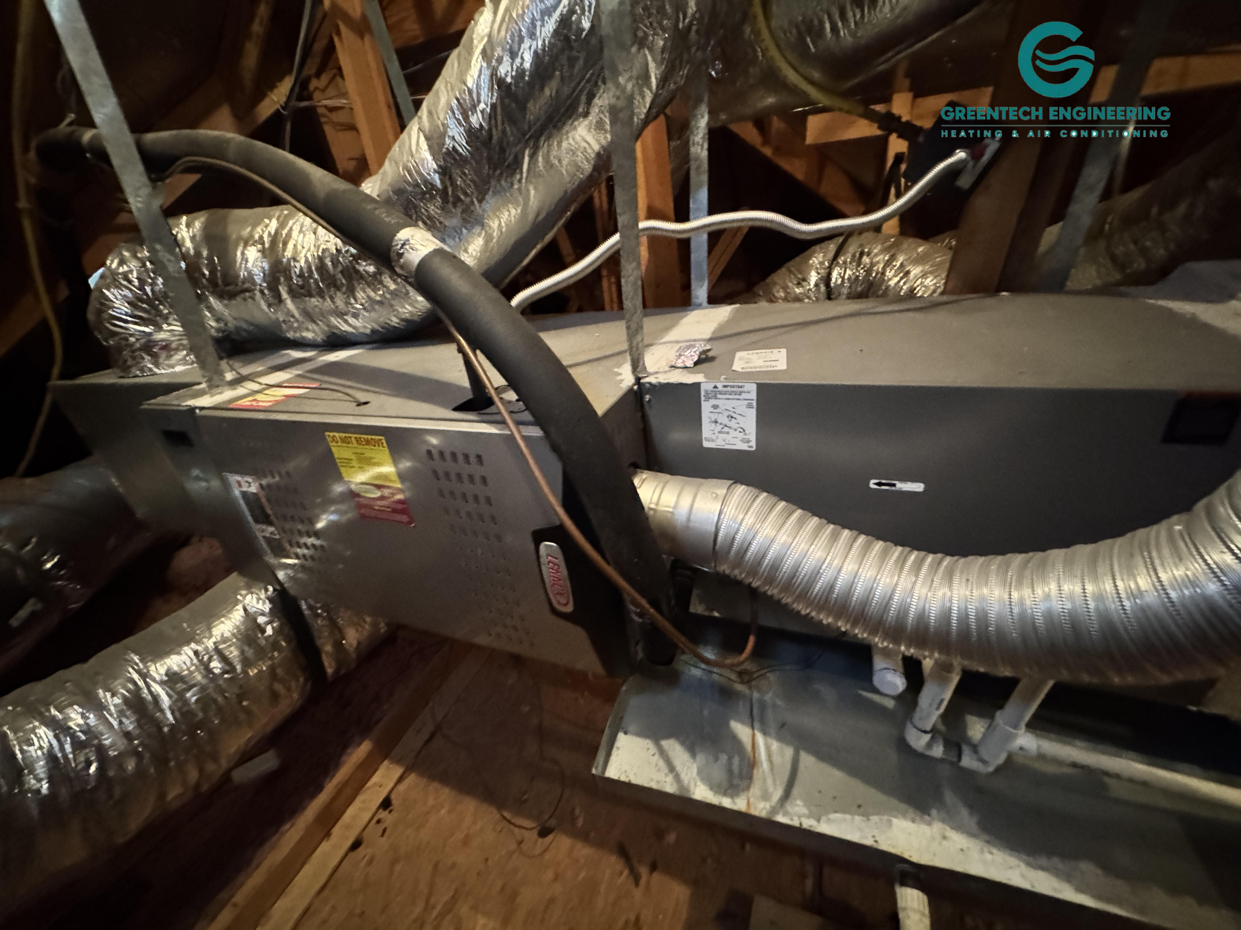 Existing Lennox outdoor AC unit serving the upstairs of a Little Elm home before replacement