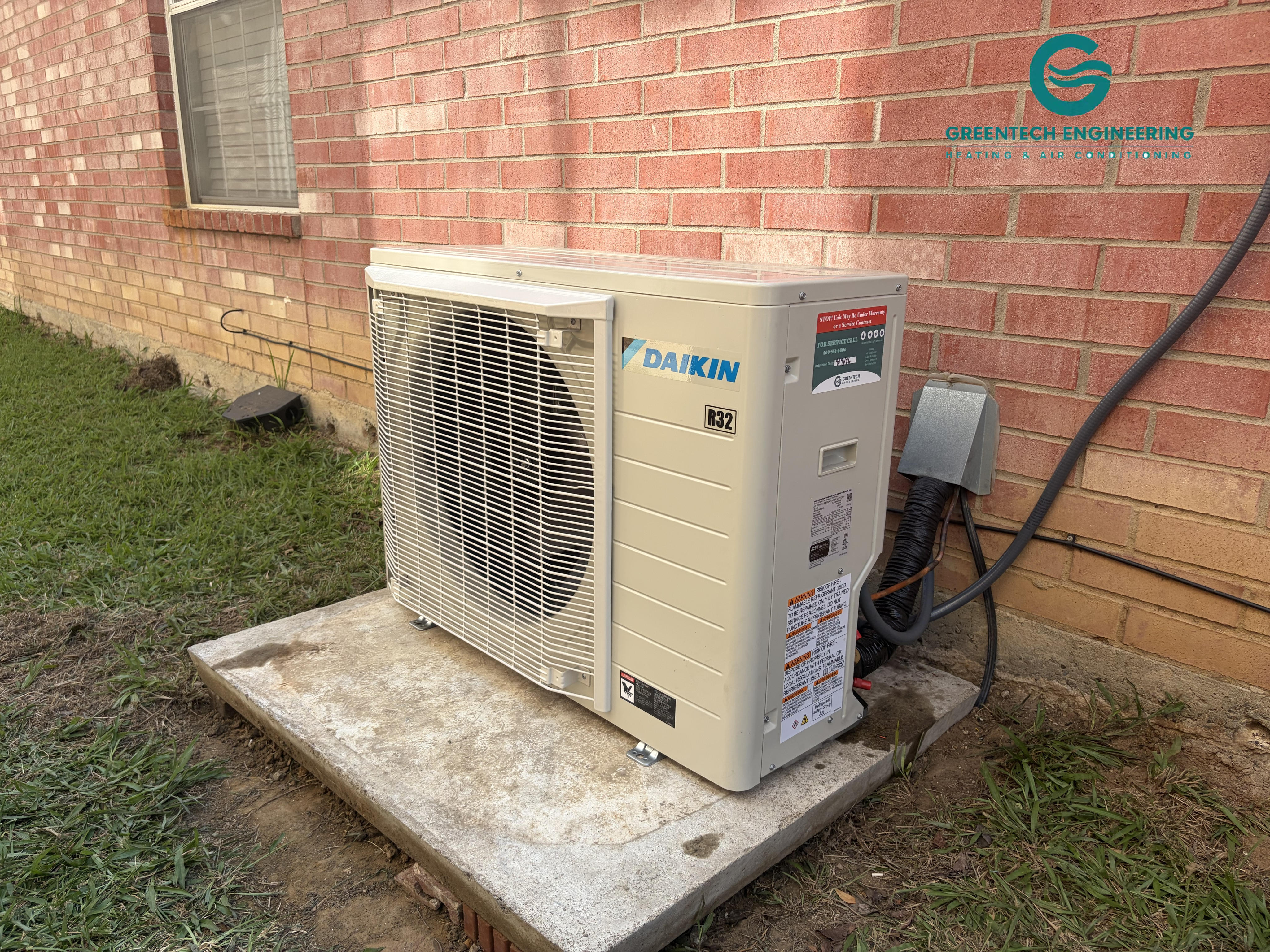 aikin FIT side-discharge outdoor air conditioner installed at a McKinney home