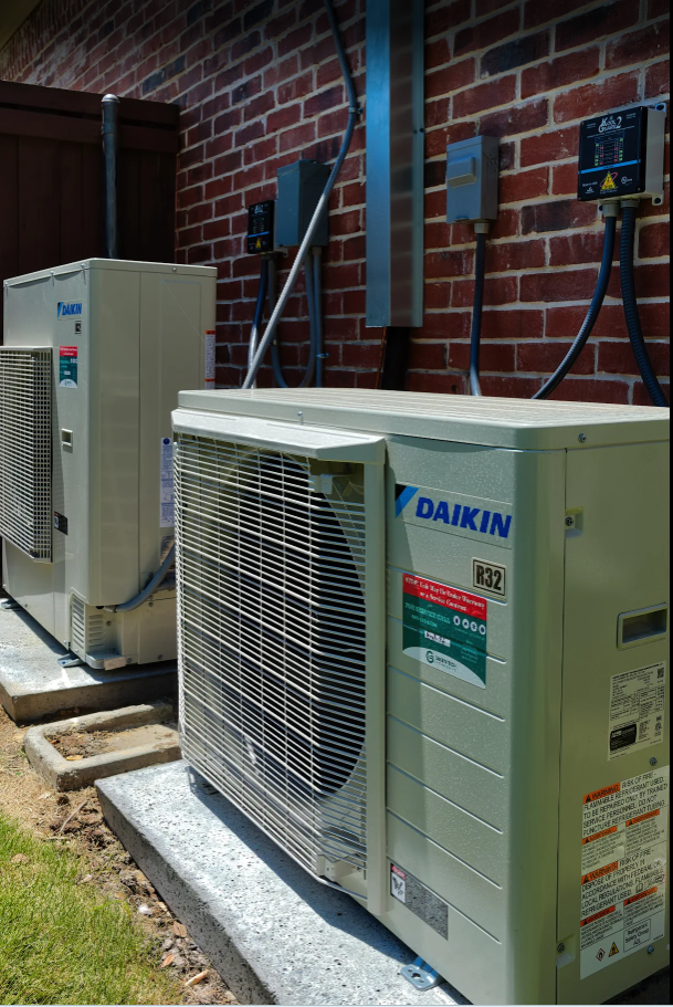 Two Daikin FIT outdoor units installed for a Coppell HVAC replacement