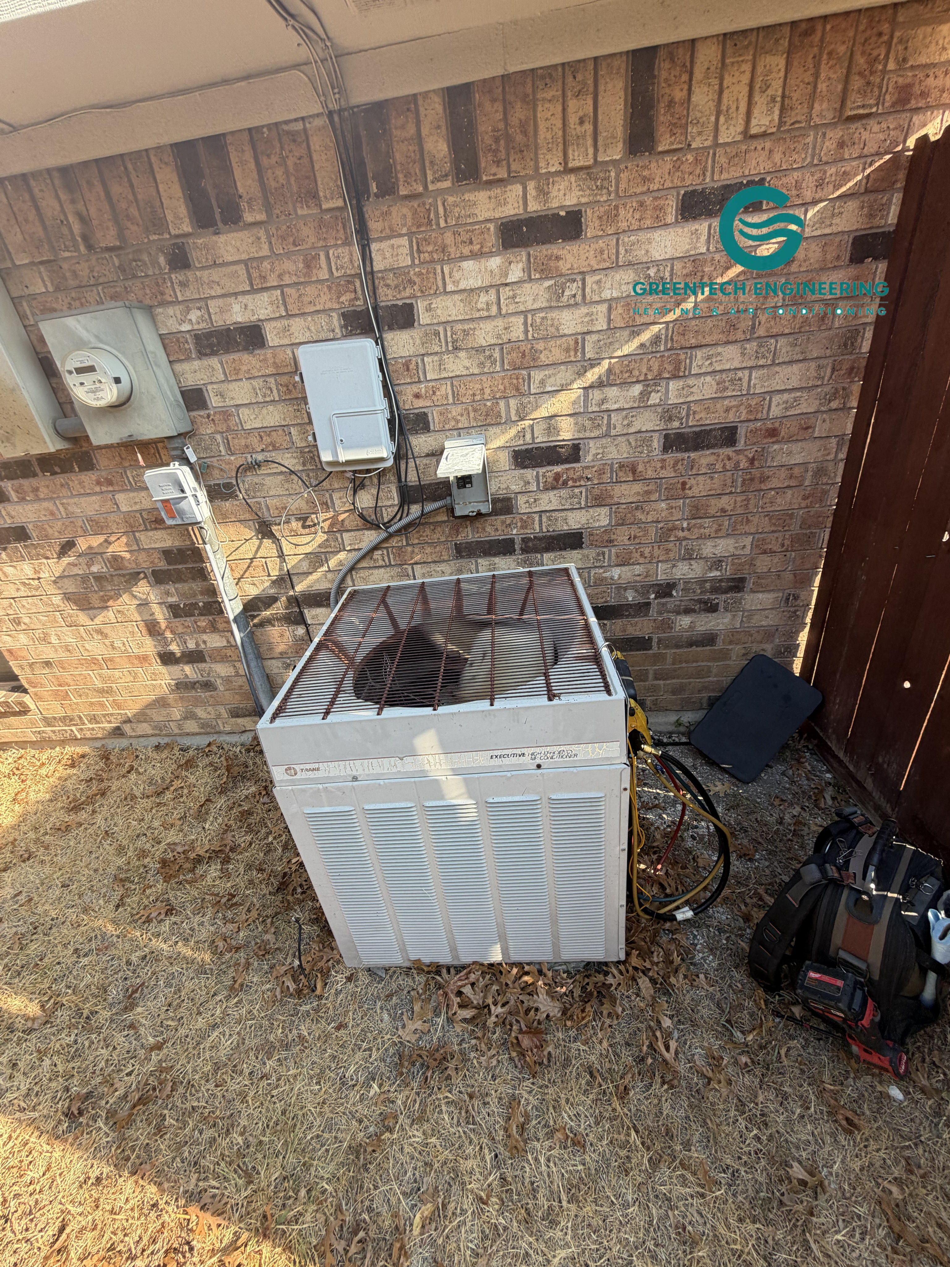 Legacy outdoor air conditioner before replacement in Allen Texas