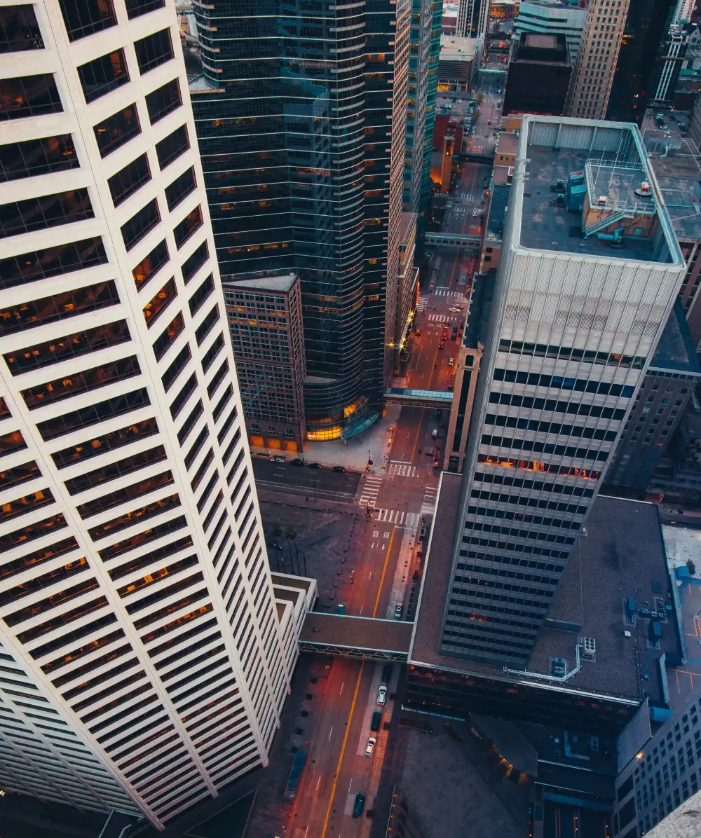 Blick von einem Hochhaus