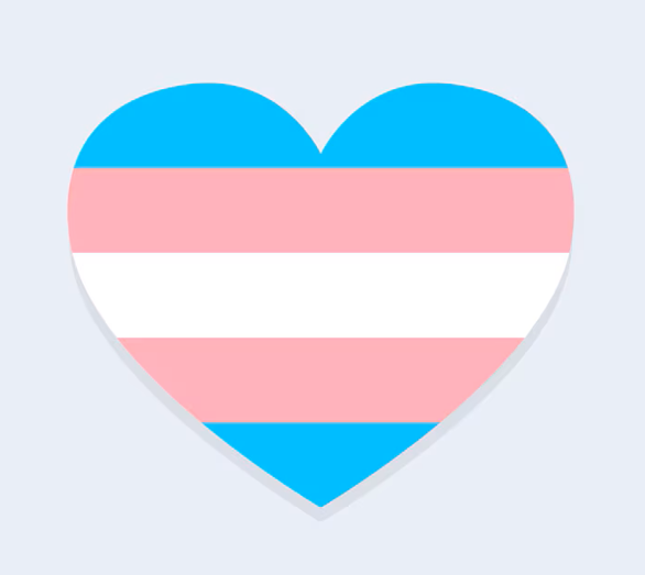 Cœur avec drapeau trans