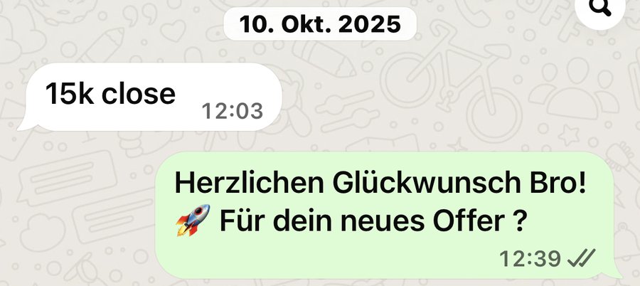 Kundennachricht: 15k close