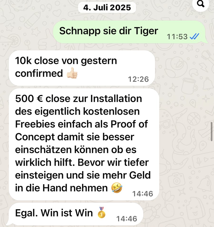 Kundennachricht: 10k close confirmed