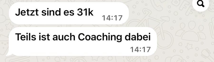 Kundennachricht: Jetzt sind es 31k
