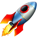 a cartoon rocket ship with fire coming out of it