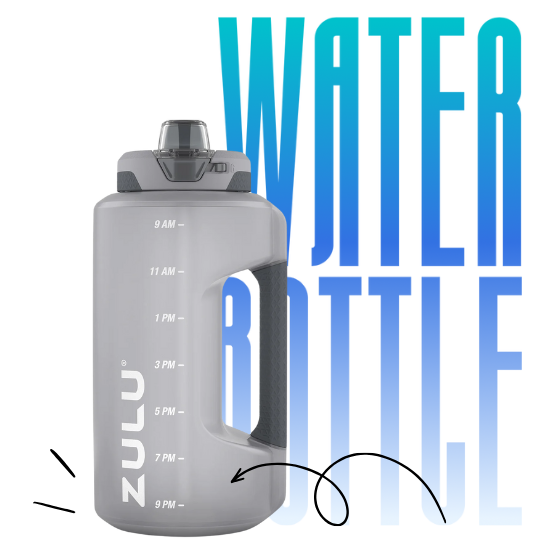 a water bottle with a black background
