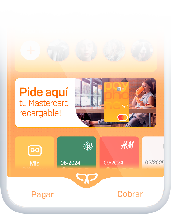Nos encontramos en la app de Payphone donde vemos el banner para pedir la tarjeta Mastercard Payphone.
