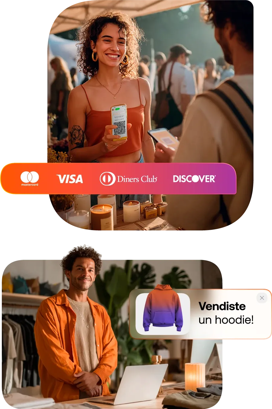 Vemos a emprendedores que utilizan tanto el QR y el link de pago para poder cobrar con tarjeta a sus clientes.