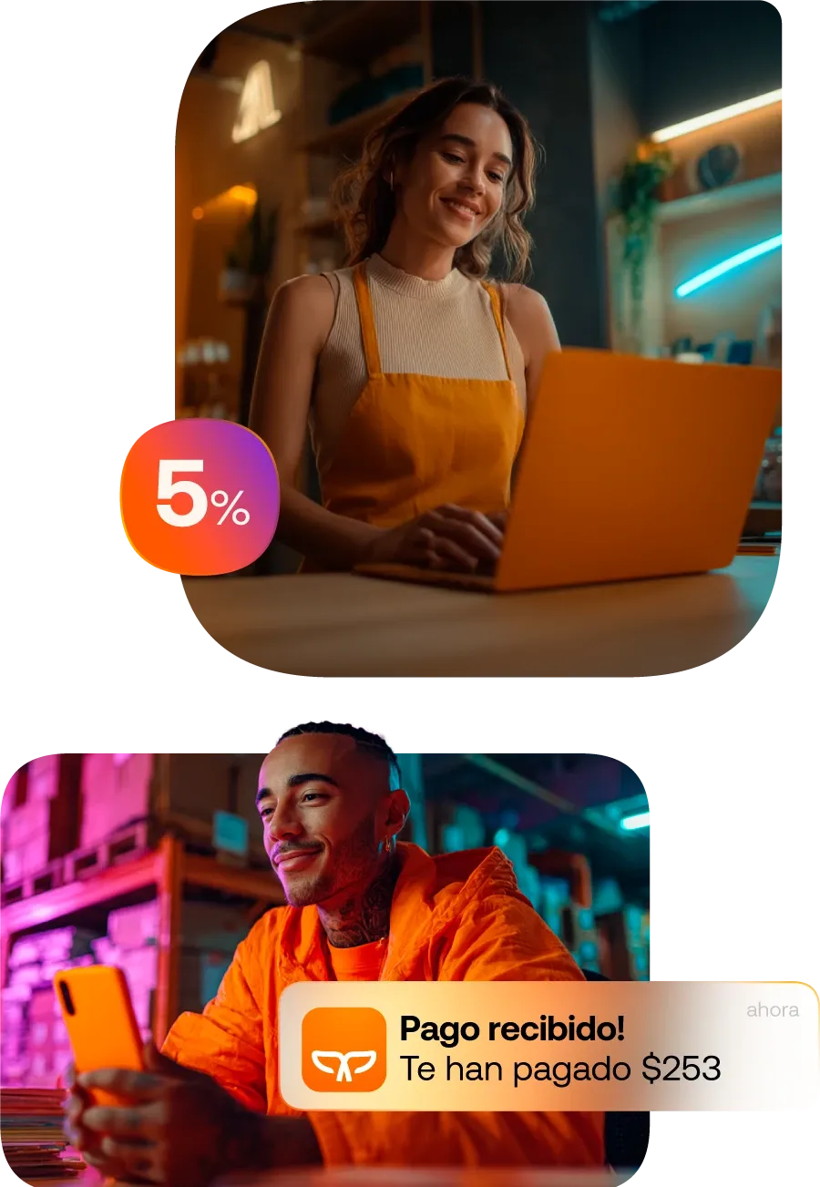 Emprendedora cobra a traves de Payphone Business a un hombre que utiliza la app de Payphone Personal para pagarle.