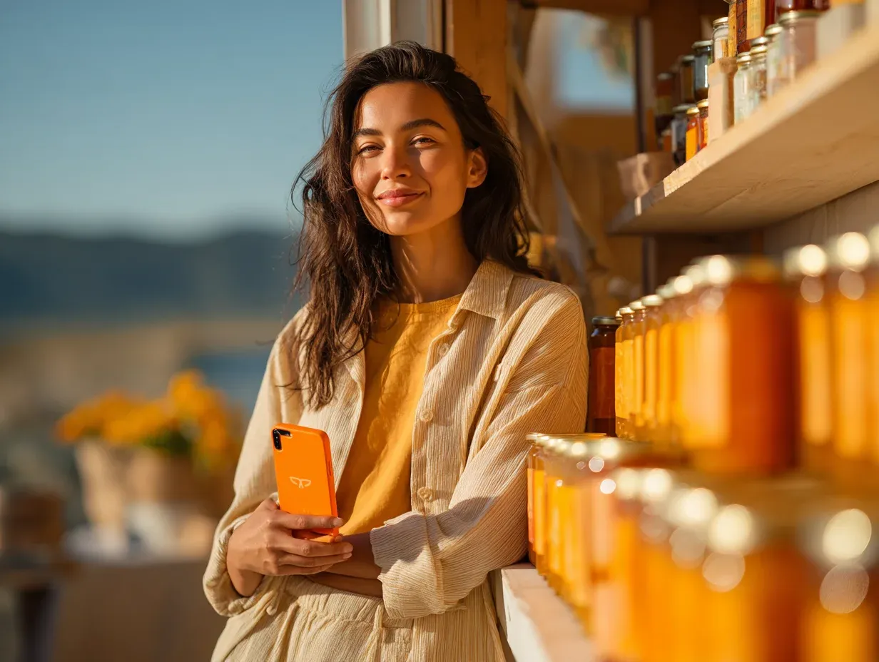 Mujer utiliza Payphone para gestionar sus cobros.