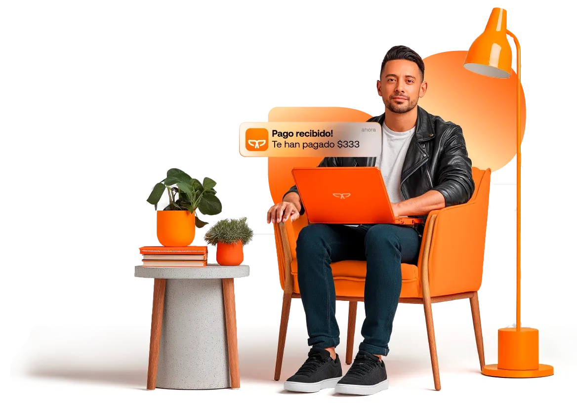 Un freelancer cobra en línea utilizando la Cajita de Pagos de Payphone.