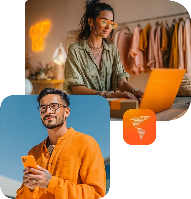 Vemos como un hombre y una mujer se contectan a través de la app Payphone.