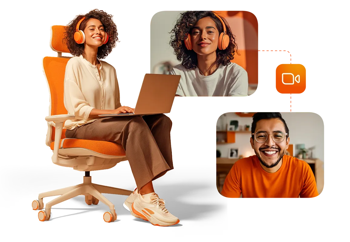 Mujer realiza una entrevista online en Payphone para aplicar a un puesto de trabajo.