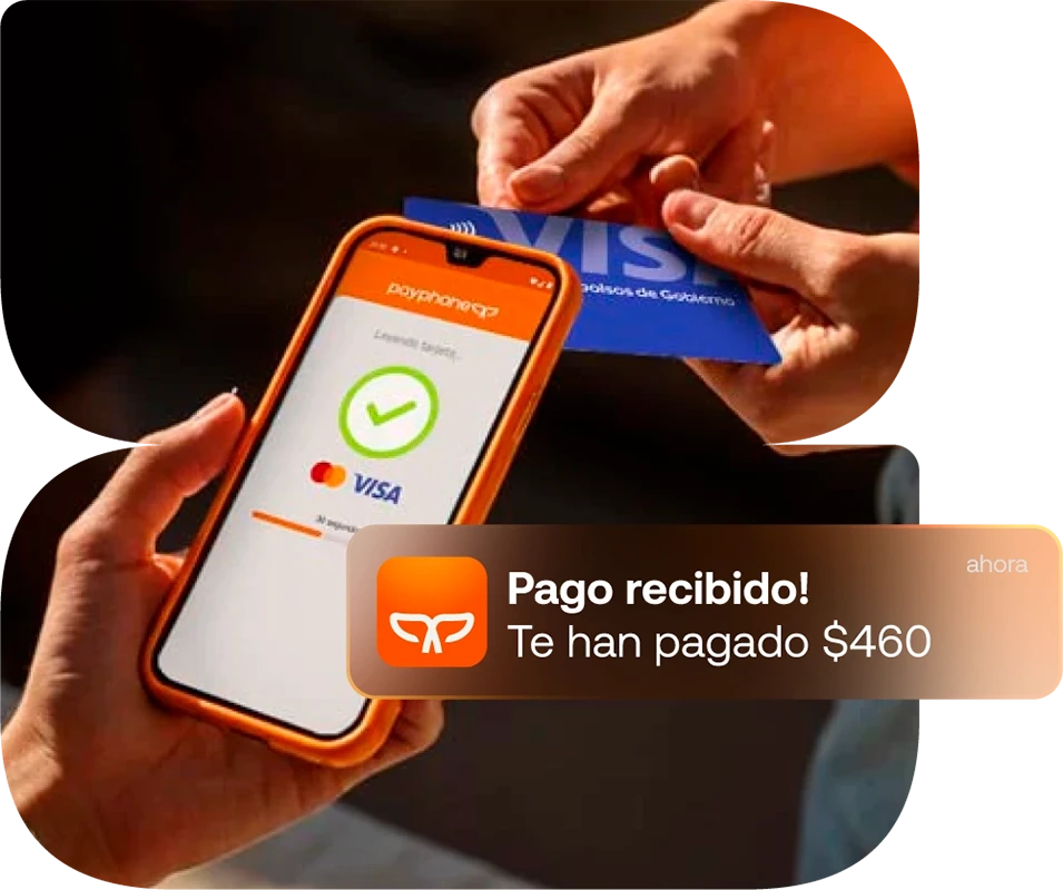 Pago con tarjeta Visa desde un celular usando Tap to Phone de Payphone.