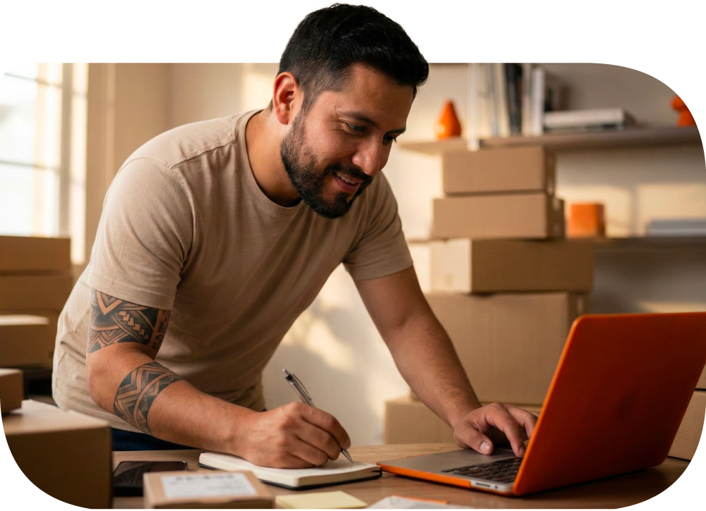 Persona revisando ventas y cobros digitales desde su laptop.