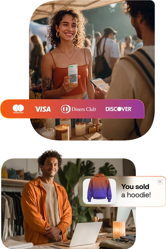 We see entrepreneurs who use both the QR and the payment link to be able to charge their customers by card.