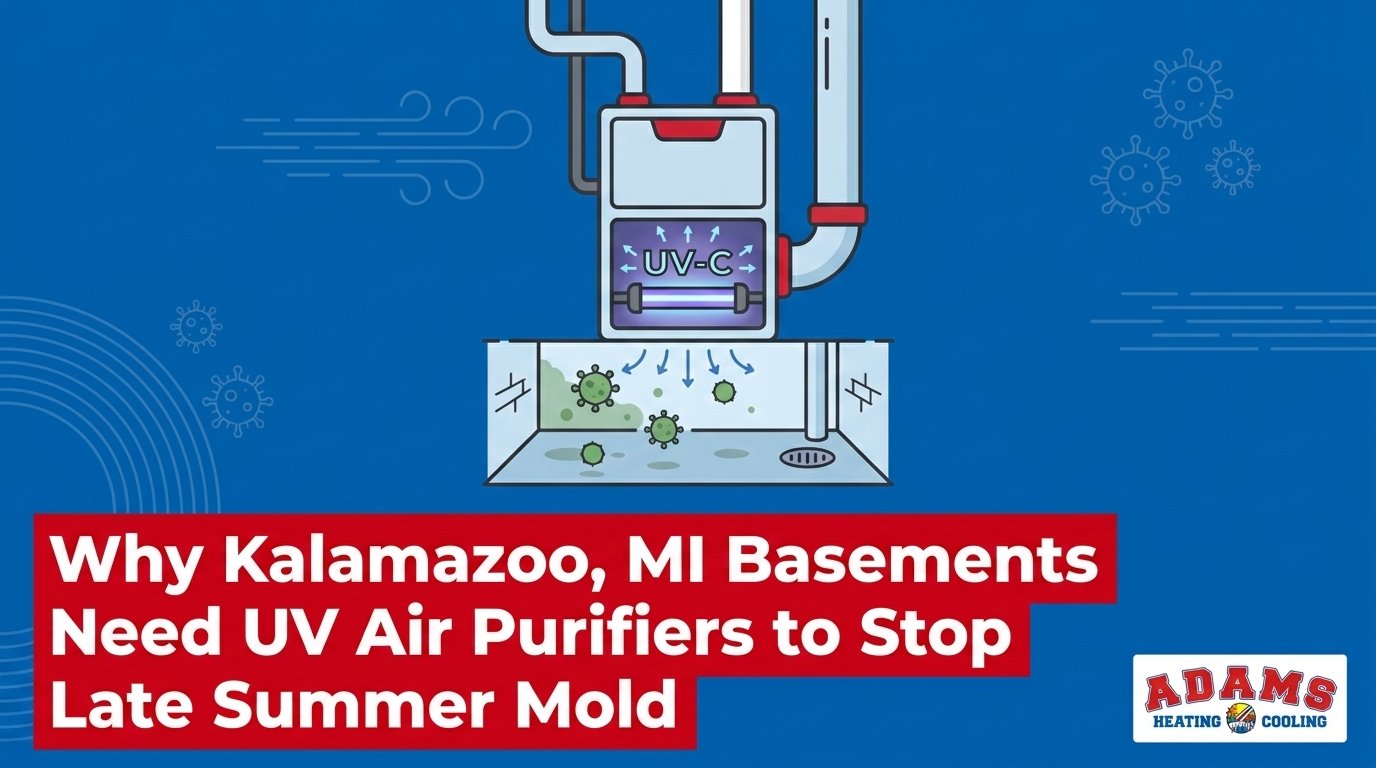 Installing UV Air Purifiers to Combat Late Summer Mold Spores in Kalamazoo Basements