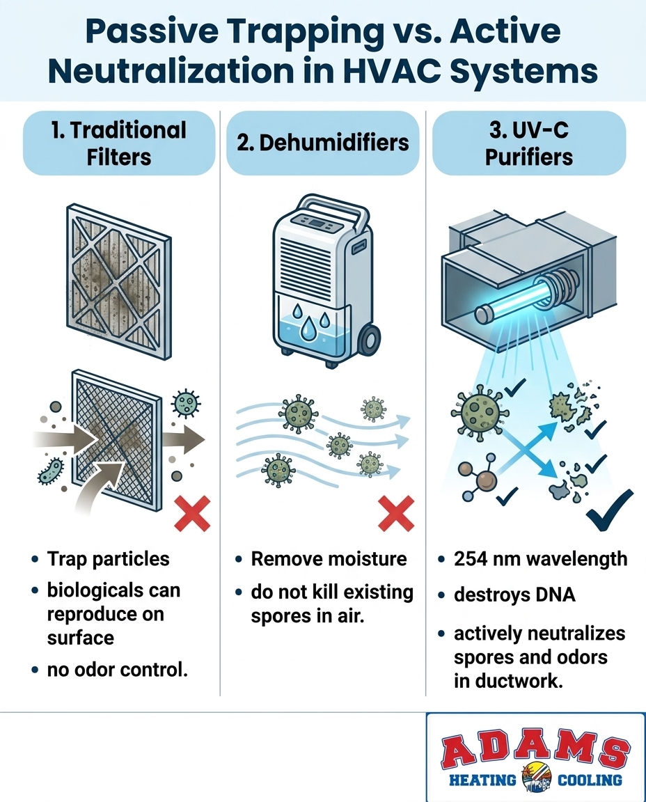 Passive Trapping vs. Active Neutralization in HVAC Systems