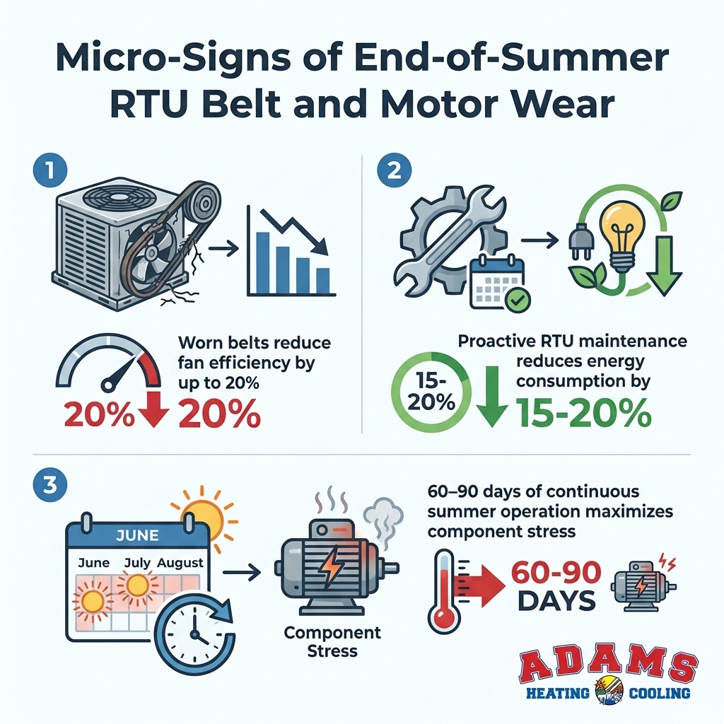 Micro-Signs of End-of-Summer RTU Belt and Motor Wear