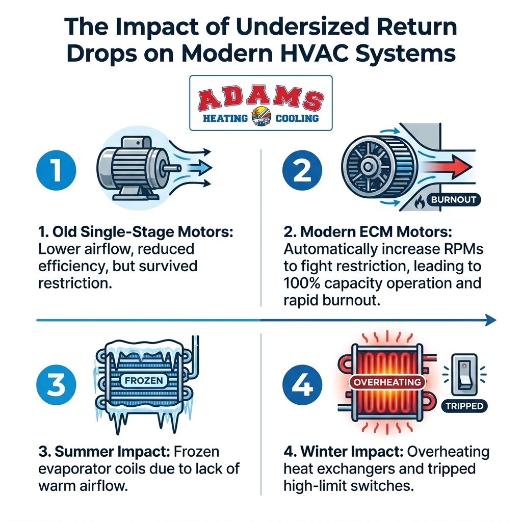 The Impact of Undersized Return Drops on Modern HVAC Systems