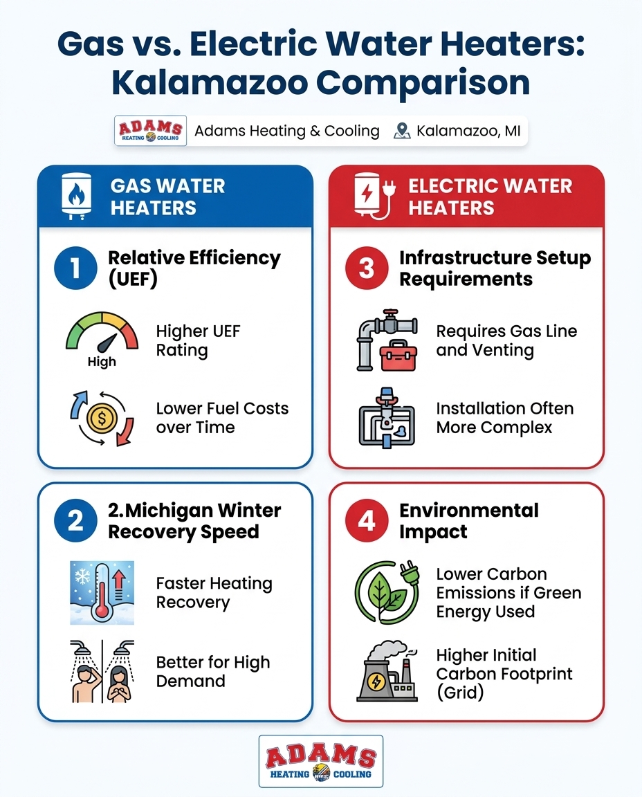 Gas vs. Electric Water Heaters: Kalamazoo Comparison