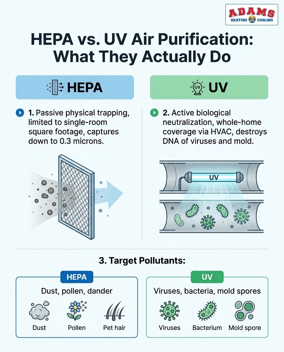 HEPA vs. UV Air Purification: What They Actually Do