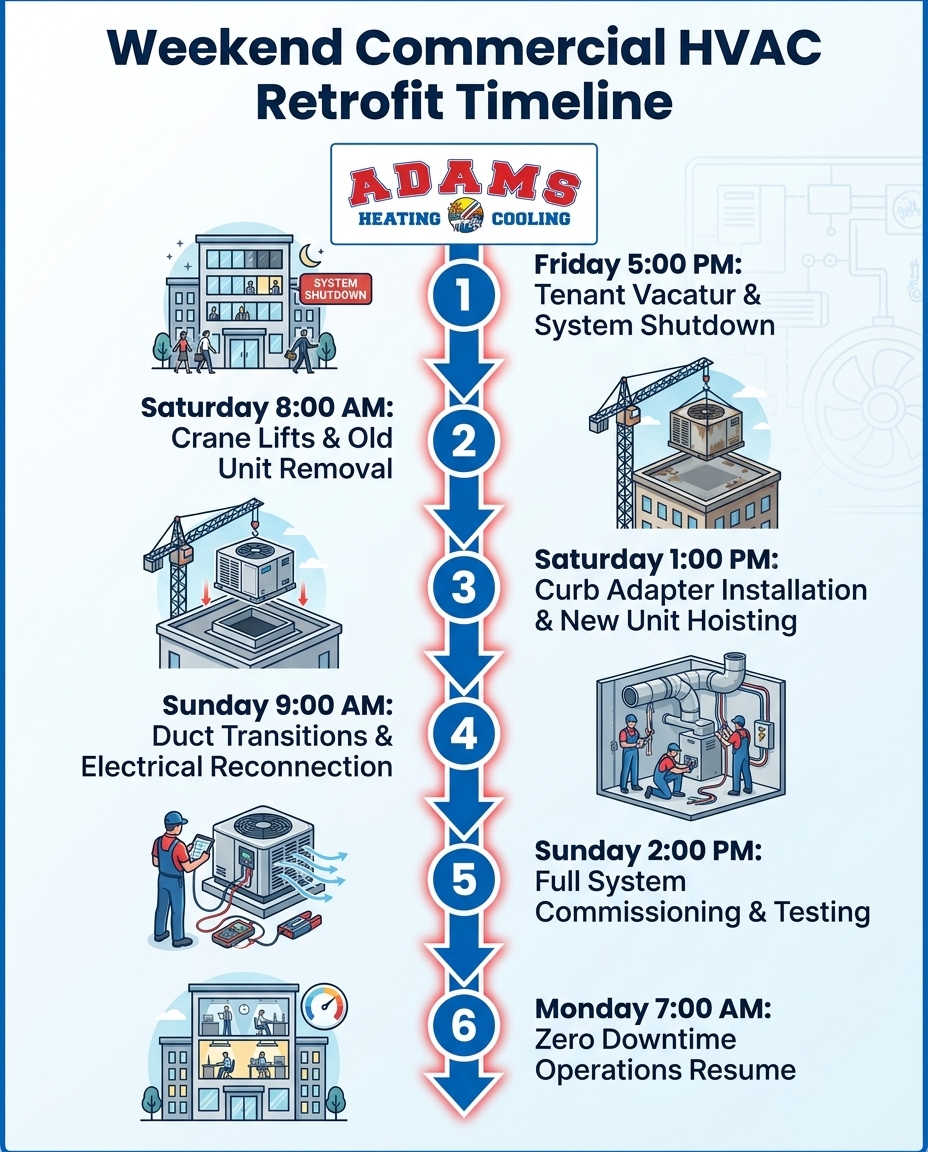 Weekend Commercial HVAC Retrofit Timeline