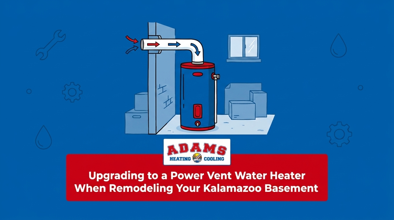 Upgrading to a Power Vent Water Heater When Remodeling Your Kalamazoo Basement