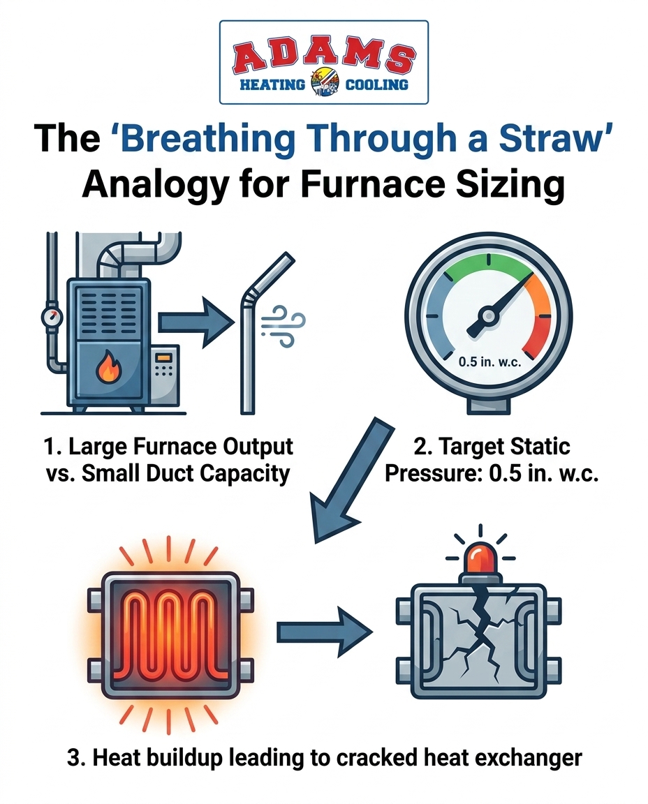 The 'Breathing Through a Straw' Analogy for Furnace Sizing