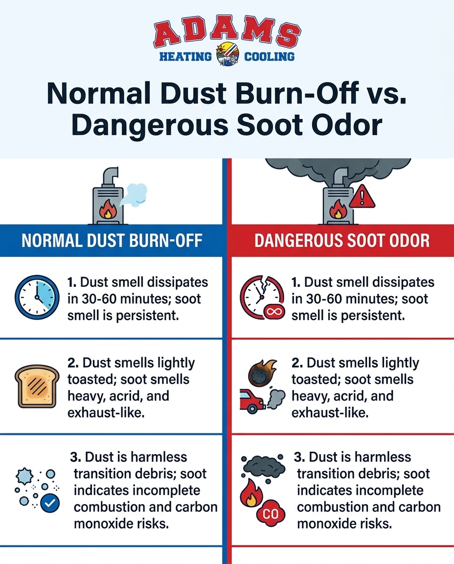 Normal Dust Burn-Off vs. Dangerous Soot Odor