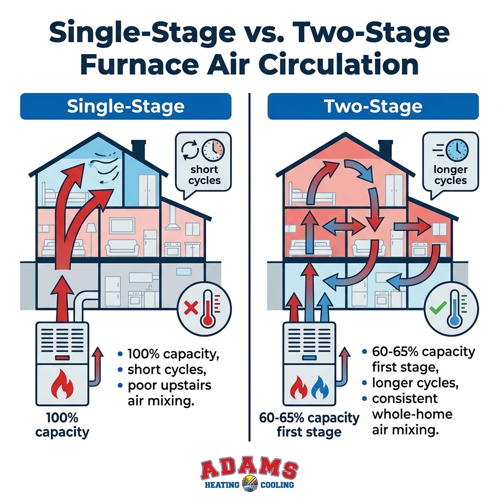Single-Stage vs. Two-Stage Furnace Air Circulation