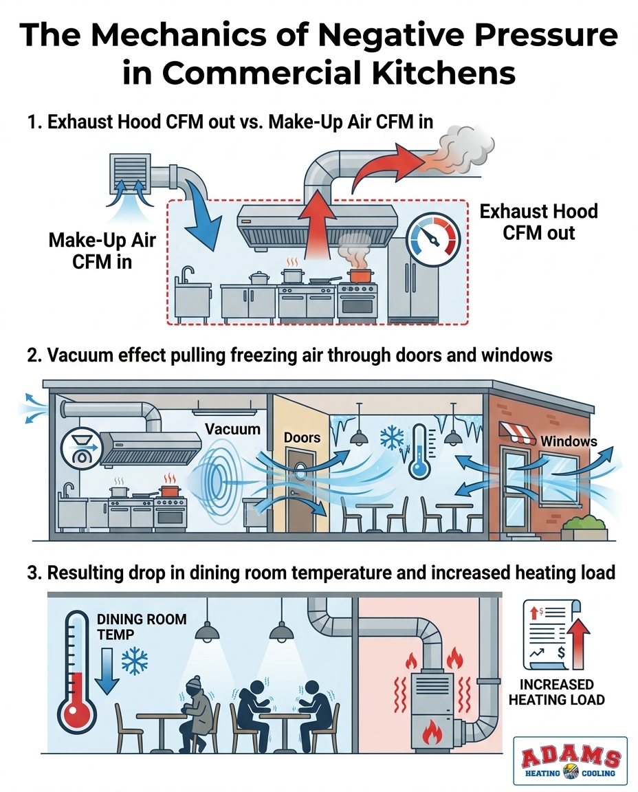 The Mechanics of Negative Pressure in Commercial Kitchens