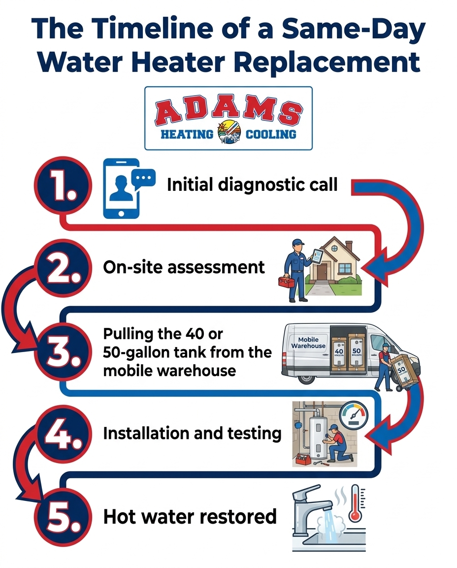 The Timeline of a Same-Day Water Heater Replacement