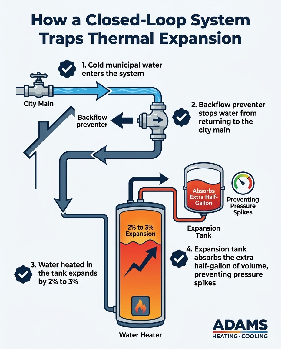 How a Closed-Loop System Traps Thermal Expansion