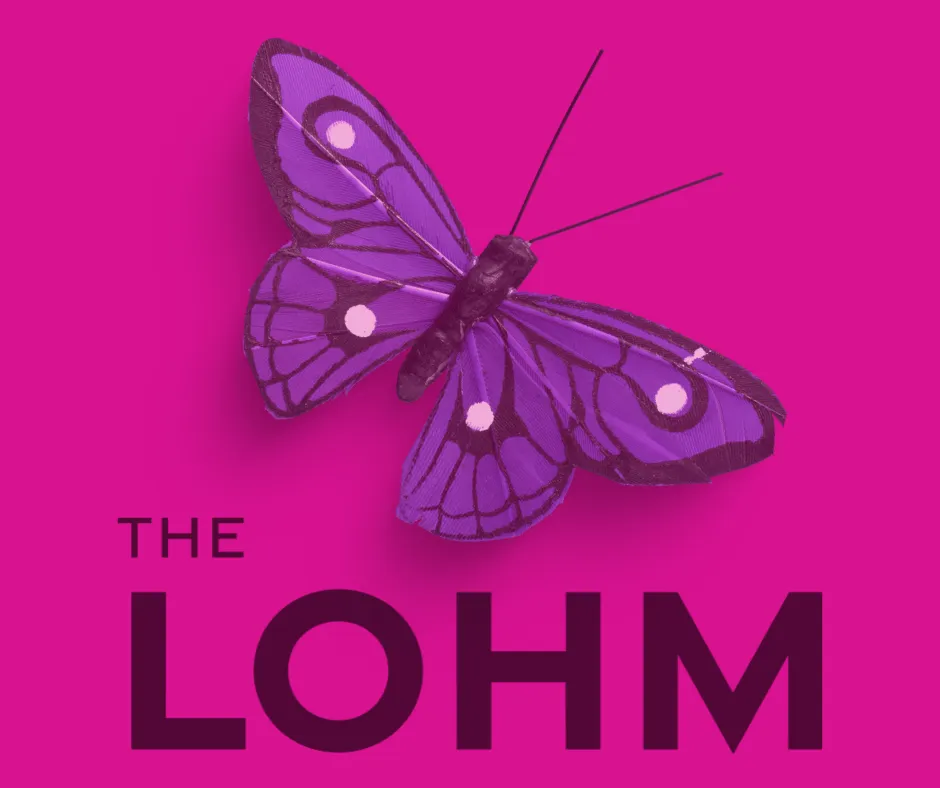 The ladies of hope ministries logo with purple butterfly