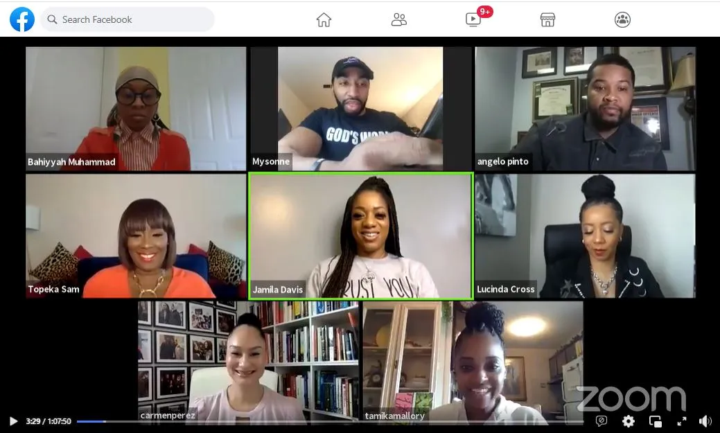 Zoom meeting with 8 friendly faces