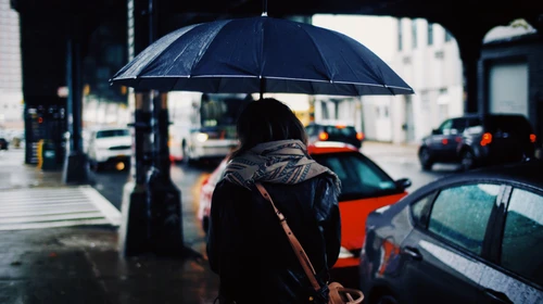 Women walking with Umbrella