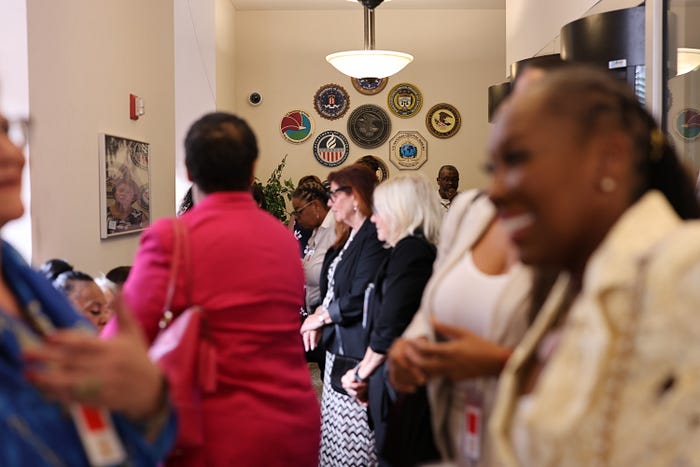 #RemissionNow women stand inside of the Department of Justice in Washington, DC
