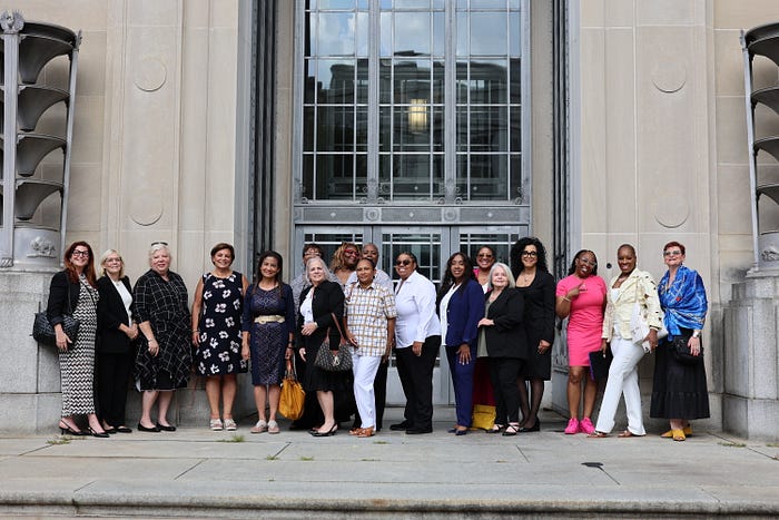 #RemissionNow women stand in front of the Department of Justice in Washington, DC