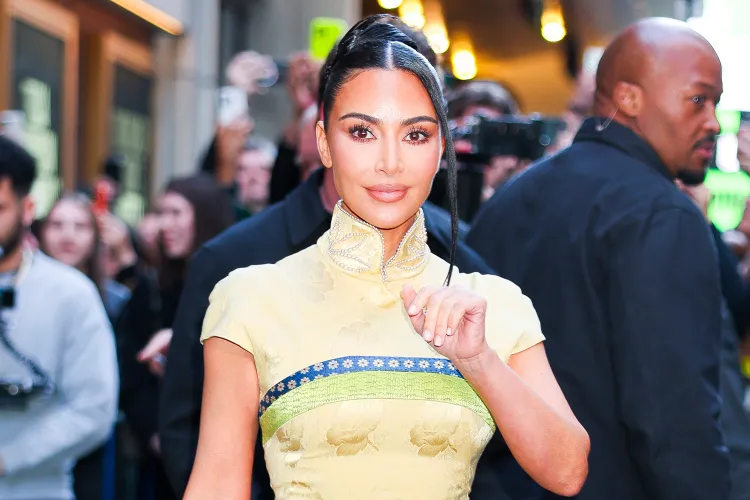 Kim Kardashian visits 'The Fear of 13' on Broadway on May 03, 2026 in New York City.