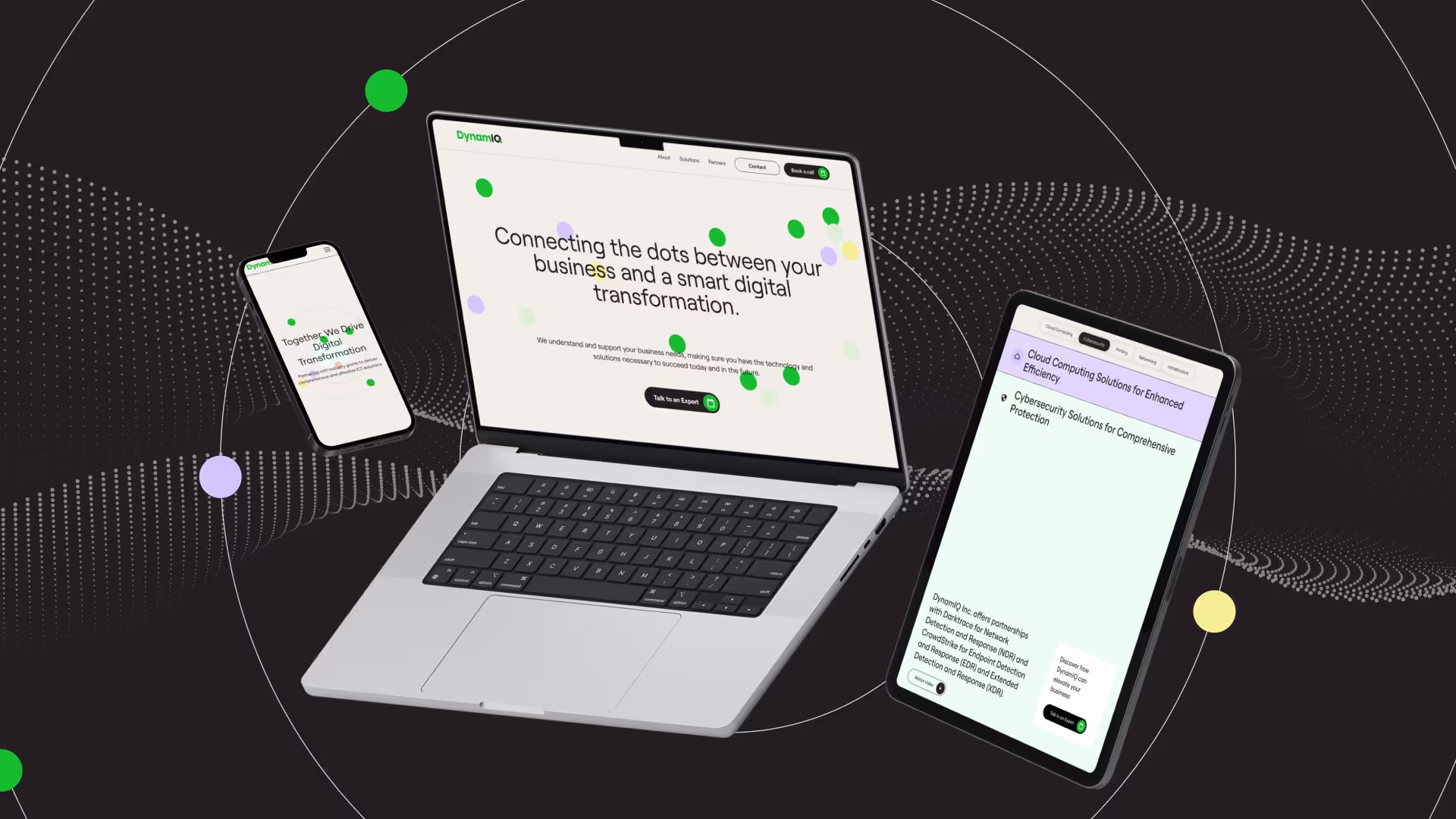 SynamIQ Hero section website