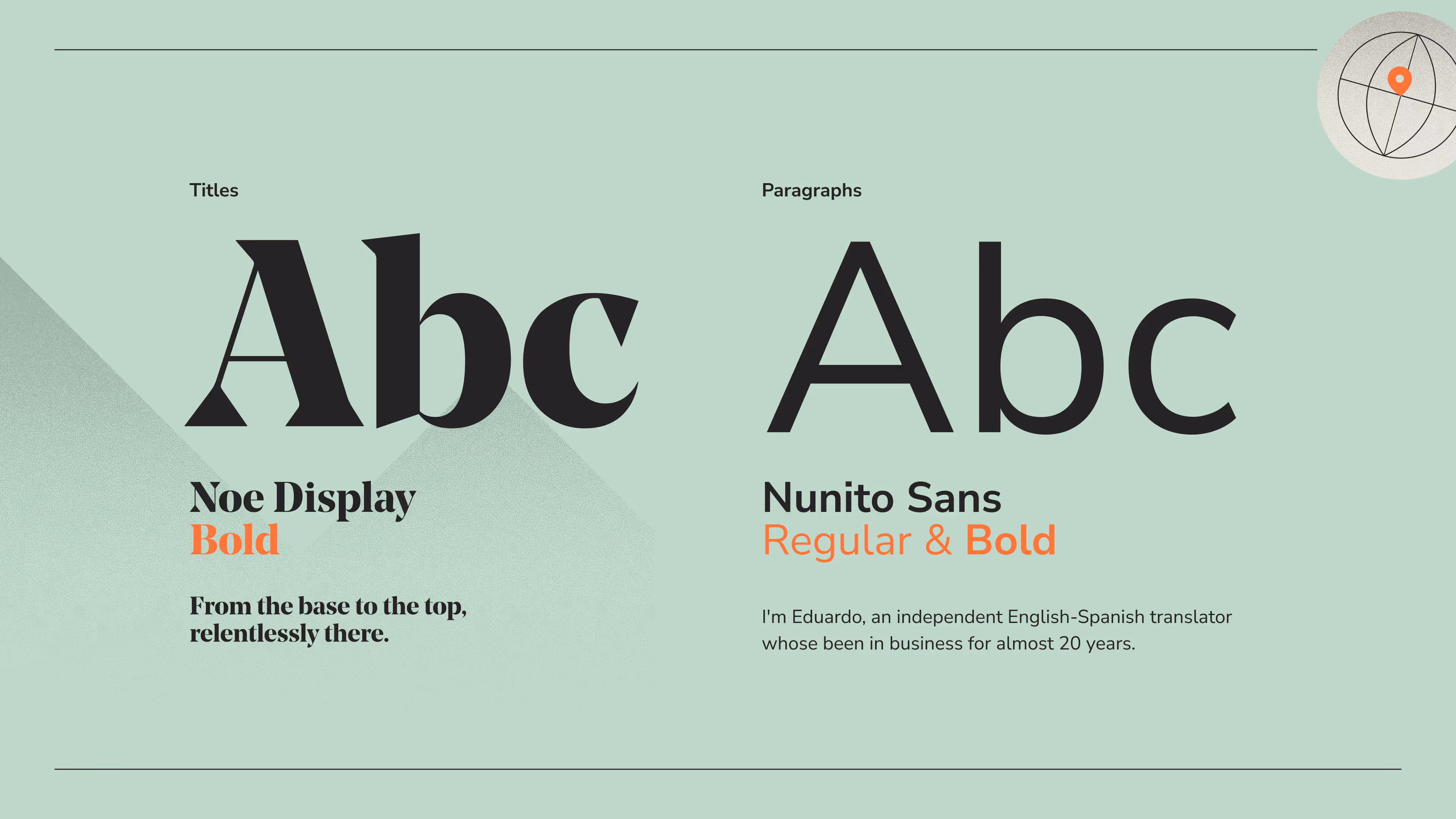 Sherpa selected typographys