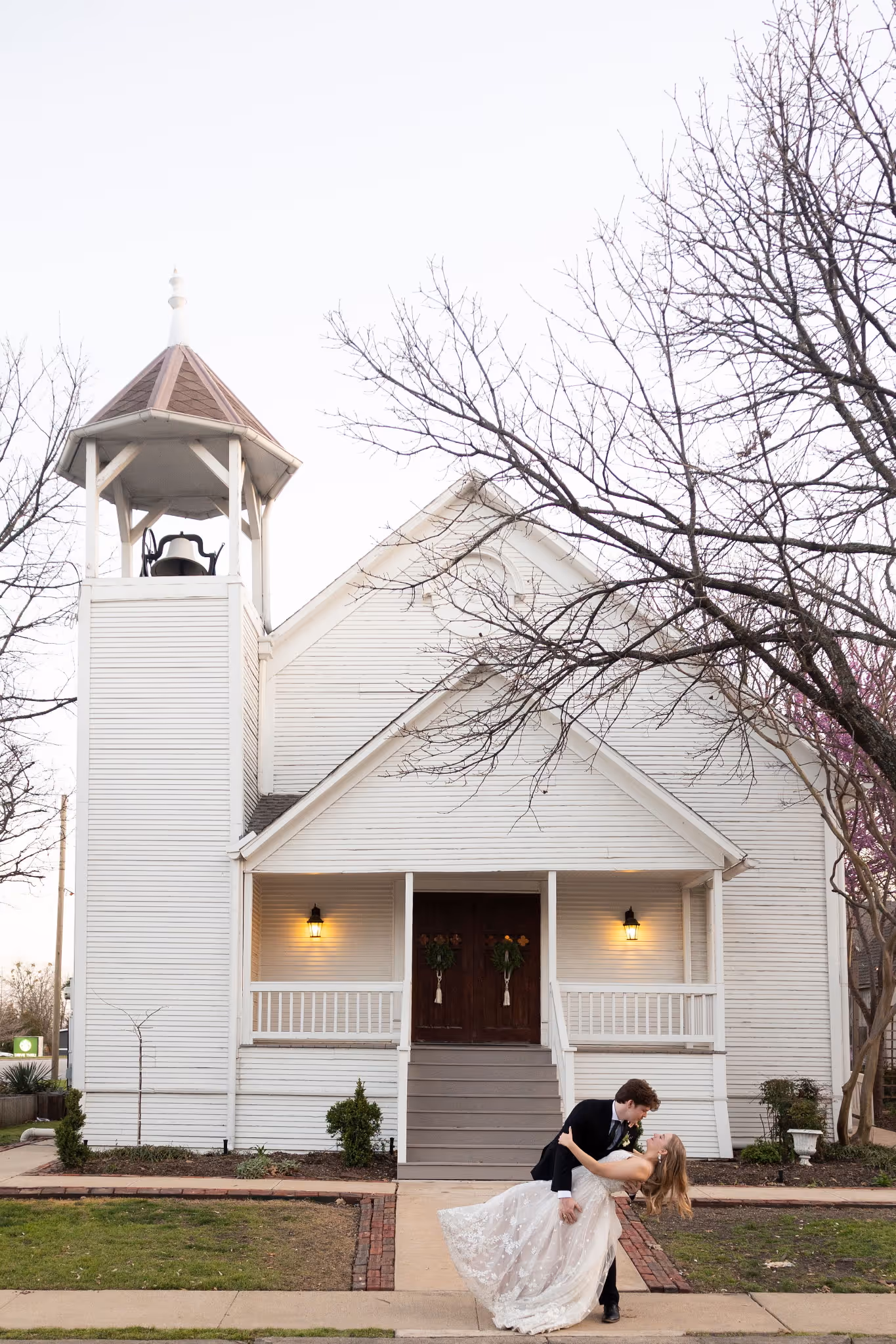 Straight-on view of historic Chestnut Square chapel