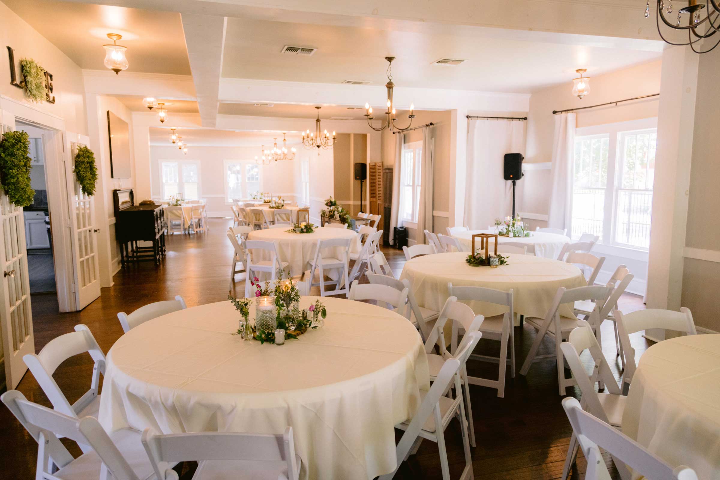 Ornate dinner setting at the Bevel House Reception Hall