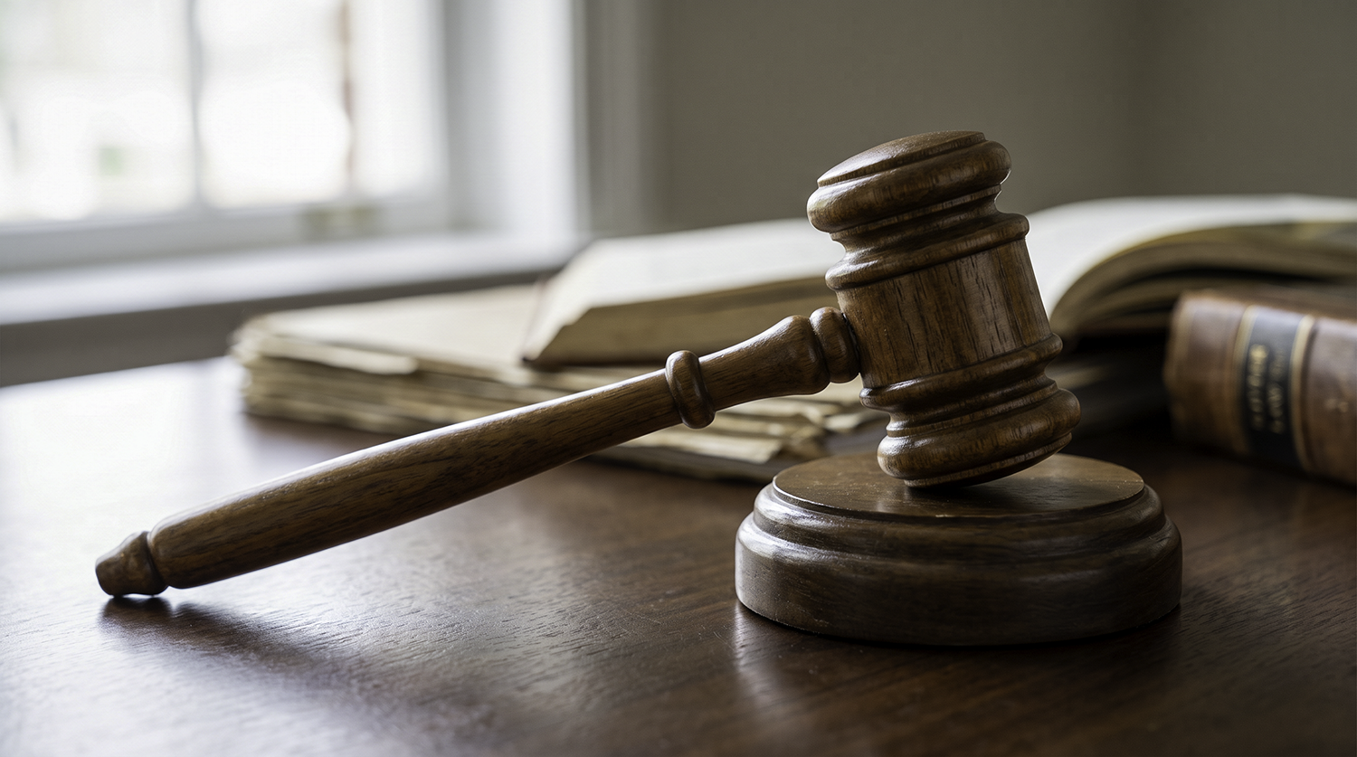 Judge's gavel and law books illustrating employer GPS tracking laws by state